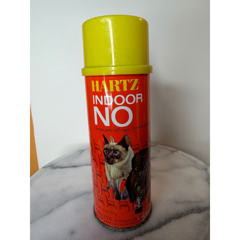 Vintage 1970s Hartz Indoor No Pet Repellent Spray Can Siamese Cat Prop 14oz